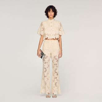 Sandro Guipure lace trousers
