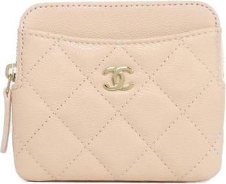 Chanel Gold Light Pink Grained Calfskin Coin Purse/Coin Case (Pre-Owned)