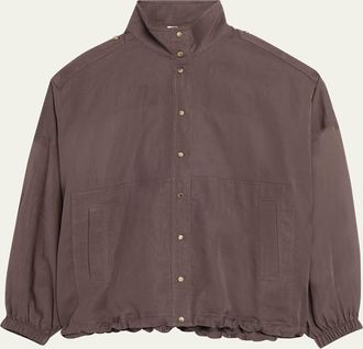 Brunello Cucinelli Sheer Cotton Voile Bomber Jacket