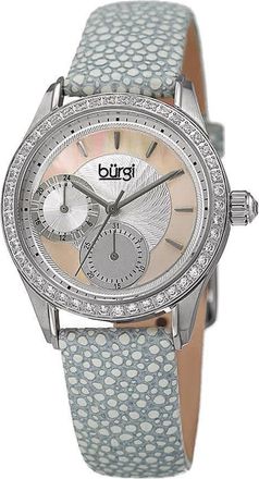 Bürgi Mother Of Pearl Dial Ladies Grey Polka Dot Watch BUR160GY