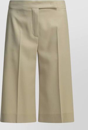Max Mara wool tailored shorts pleats buttoned back pockets