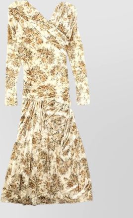 Ganni printed velvet midi dress