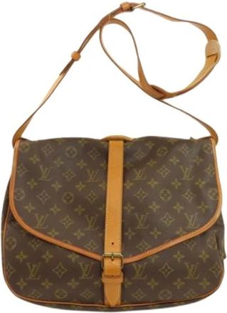 Louis Vuitton Pre-owned Cross Body Bags, female, Brown, Size: ONE SIZE Pre-owned Saumur 35 Shoulder Bag