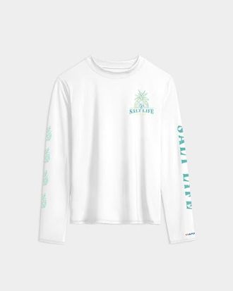 Salt Life Pineapple Paradise Performance Long Sleeve Tee in White at Nordstrom, Size Small