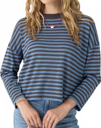 27 Miles Malibu Serena Long Sleeve Top In Espresso/denim