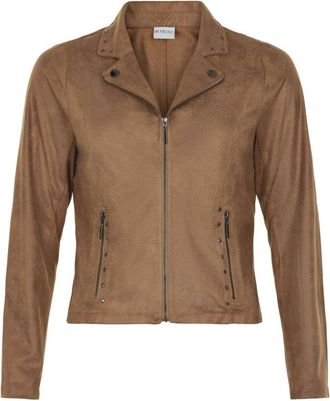 In Front Stijlvolle Mapelina Jas in Cognac - Dames - Zomerjassen - Bruin - XL - Polyester - Jassen