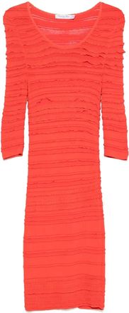 Dior Abito midi con ruches - Arancione