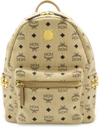 MCM Mcm Light Beige Pvc Leather Backpack (Pre-Owned)