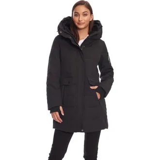 Alpine North KOOTNEY - Vegan Down Mid-Length Parka Coat in Black at Nordstrom, Size X-Large