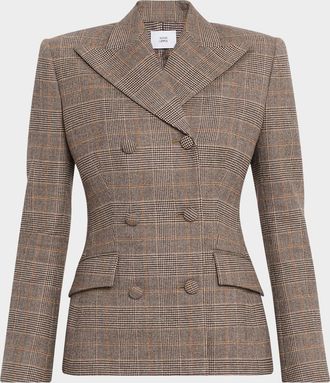 Adam Lippes Malone Glen Plaid Double Breasted Jacket