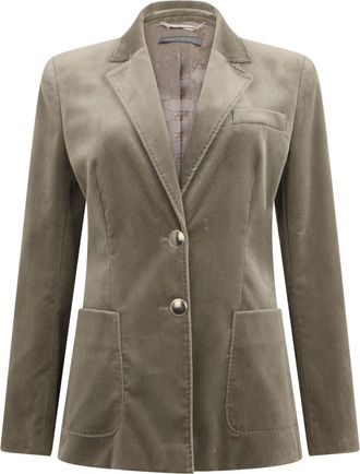 Alberta Ferretti Fitted Jacket - Dames - Blazers - Groen - M - Katoen - Jassen