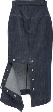 Tibi Demin Jamie Midi Skirt Size XS