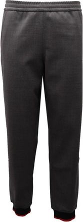 Burberry Donkergrijze wollen mix broek - Heren - Sweatpants - Grijs - M - Wol - Broeken