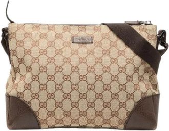 Gucci Pre-owned Cross Body Bags, female, Beige, Size: ONE SIZE Pre-owned Canvas Crossbody Bag