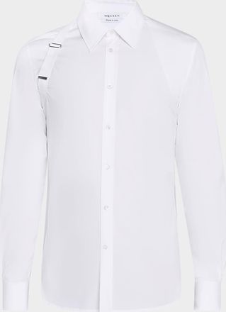 Alexander McQueen Mens Logo-Tape Harness Dress Shirt
