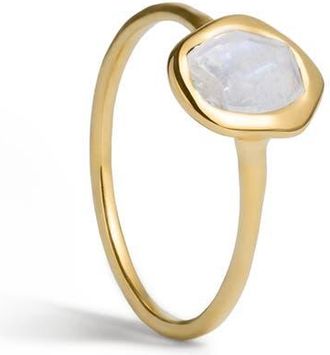 Monica Vinader Odyssey Stone Ring in 18K Gold Vermeil /Moonstone at Nordstrom, Size 7.5