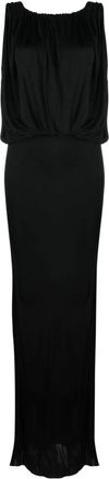 Saint Laurent Gedrapeerde Mouwloze Jersey Jurk - Dames - Avondkleed - Zwart - M - Kleedjes