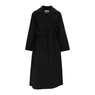 Max Mara Operoso Jas - Dames - Mantels - Zwart - Maat: XL Zijde