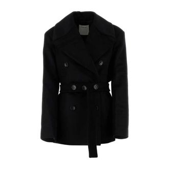 Sportmax Sportmax, Double-Breasted Coats, female, Black, Size: XS Orchis Coat