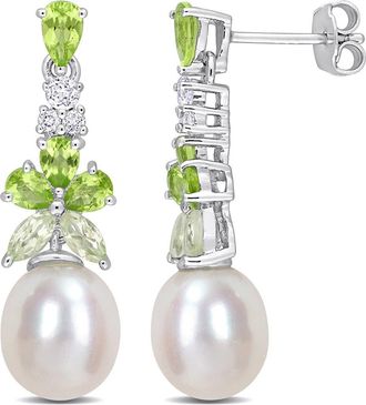 Delmar Semiprecious Stone & Cultured Pearl Drop Earrings in Green at Nordstrom Rack