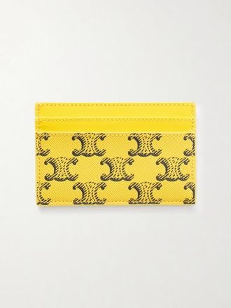Celine Monogrammed Coated-Canvas and Leather Cardholder