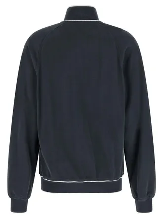 Brunello Cucinelli Heraldic Patch Cotton Sweatshirt - Navy
