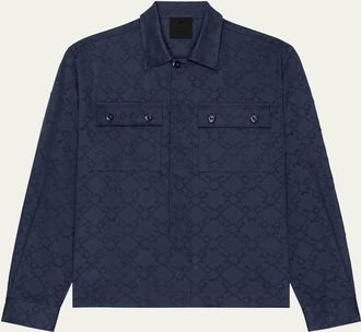 Givenchy Mens Monogram Jacquard Button-Down Shirt