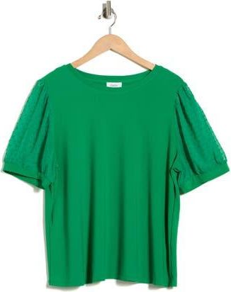 CeCe by Cynthia Steffe Short Sleeve Clip Sleeve Top in Lush Green at Nordstrom Rack, Size 1 X