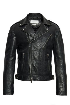Alexander McQueen GRAIN LEATHER BIKER JACKET Size: 52, colour: BLACK