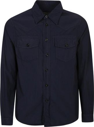 Original Vintage Casual Shirts - Heren - Casual Overhemden - Blauw - L - Overhemden
