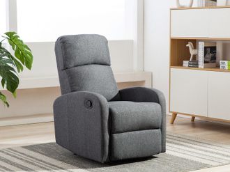 Vente-Unique Poltrona relax in tessuto Antracite - ISAO