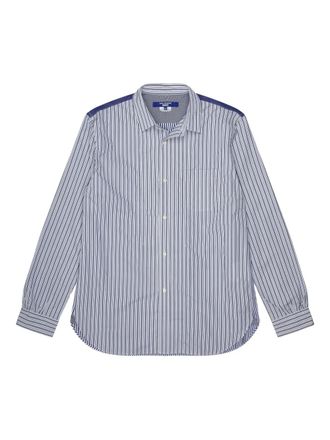 Junya Watanabe striped panelled shirt - men - Cotton - L - Blue