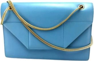Saint Laurent Pre-owned Shoulder Bags, female, Blue, Size: ONE SIZE Pre-owned Leather Shoulder Bag