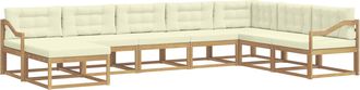 vidaXL Conjunto De Sof&aacute;s De Exterior 8 Uds. Blanco Y Crema Vidaxl