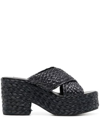 Sergio Rossi 85mm platform espadrilles - Black