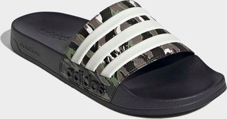 adidas Badesandale ADIDAS SPORTSWEAR SHOWER ADILETTE, Damen, Gr. 40,5, core schwarz, aluminium, tent gr&uuml;n, Synthetik, Schuhe Badesandale, Badelatschen