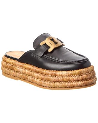 Tod's Tods Leather Platform Espadrille