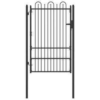 vidaXL Puerta De Cerca Dronten 100 X 150 Cm Acero Negro Con Cerradura Vidaxl