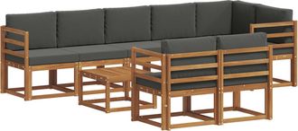 vidaXL Conjunto De Sof&aacute;s De Exterior 9 Uds. Natural Y Antracita Vidaxl