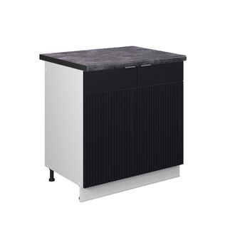 Vicco Armario Bajo Para Fregadero Fame-line, Rayas Negras, 80 Cm, Et Antracita Vicco