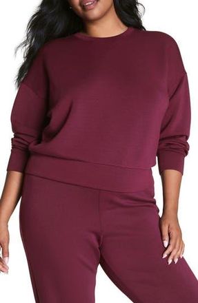 Spanx AirEssentials Crewneck Sweatshirt in Plum Berry at Nordstrom Rack, Size X-Large