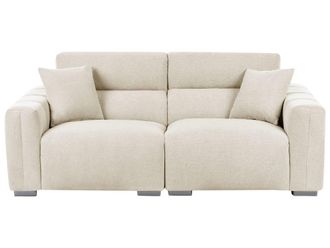Beliani Sof&aacute; de 3 plazas 3 personas de tejido beige
