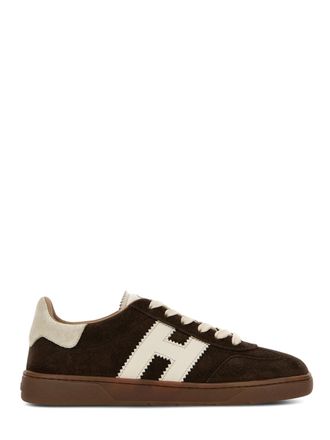 Hogan Soft Suede Low-Top Sneakers with Contrasting Details