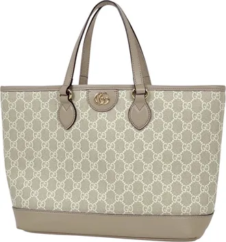 Gucci Beige Gg Supreme Leather Tote Bag (Pre-Owned)