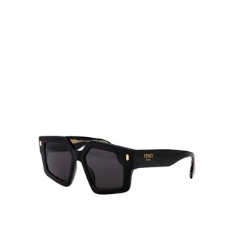 Fendi Accessoires, Dames, Zwart, ONE Size, Geometric Zonnebrillen