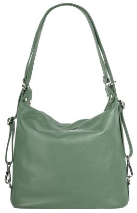 Samantha Look Shopper SAMANTHA LOOK, Damen, Gr. B/H/T: 31cm x 29cm x 11cm onesize, gr&uuml;n, Leder, leicht gl&auml;nzend, unifarben, Taschen Shopper, echt Leder, Made in Ita