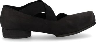 Uma Wang Ballet Elastic Cross Straps Calf Leather Flats
