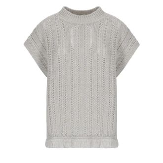 KANGRA Truien & Vesten, Dames, Grijs, S, Wol, Ronde Hals Wollen Blend Trui