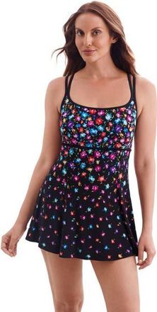 Longitude Empire Princess Seam Long Torso Swim Dress in Flower Trail at Nordstrom, Size 20