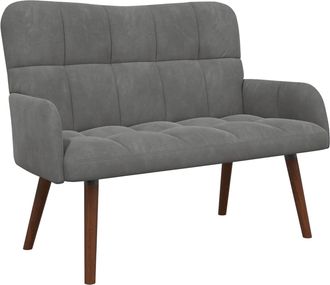 vidaXL Sof&aacute; De 2 Plazas Gris Oscuro 115 X 61 X 87 Cm Terciopelo Vidaxl